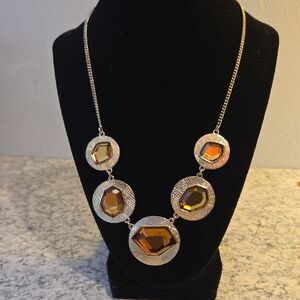Avon Gold Necklace with Brown Accents